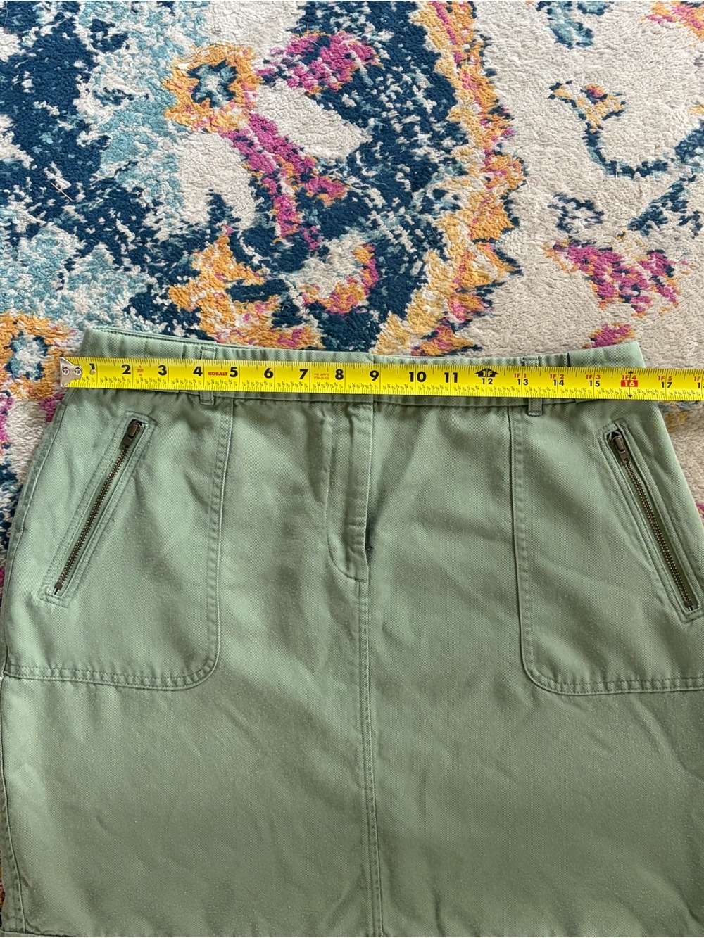 LOFT Outlet Olive Green Sage Cotton Utility Skirt Size 10 - Picture 5 of 7